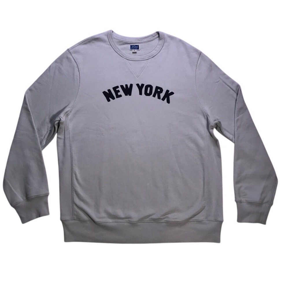 J.Crew New York Sweatshirt Mens XL Grey Pullover Crewneck Graphic Loungewear